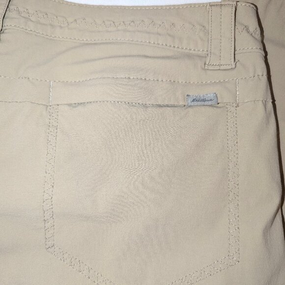 Eddie Bauer | Women's Travex Tan Outdoor Nylon Roll Cuff Pants Capris | Size 8 - Picture 12 of 16